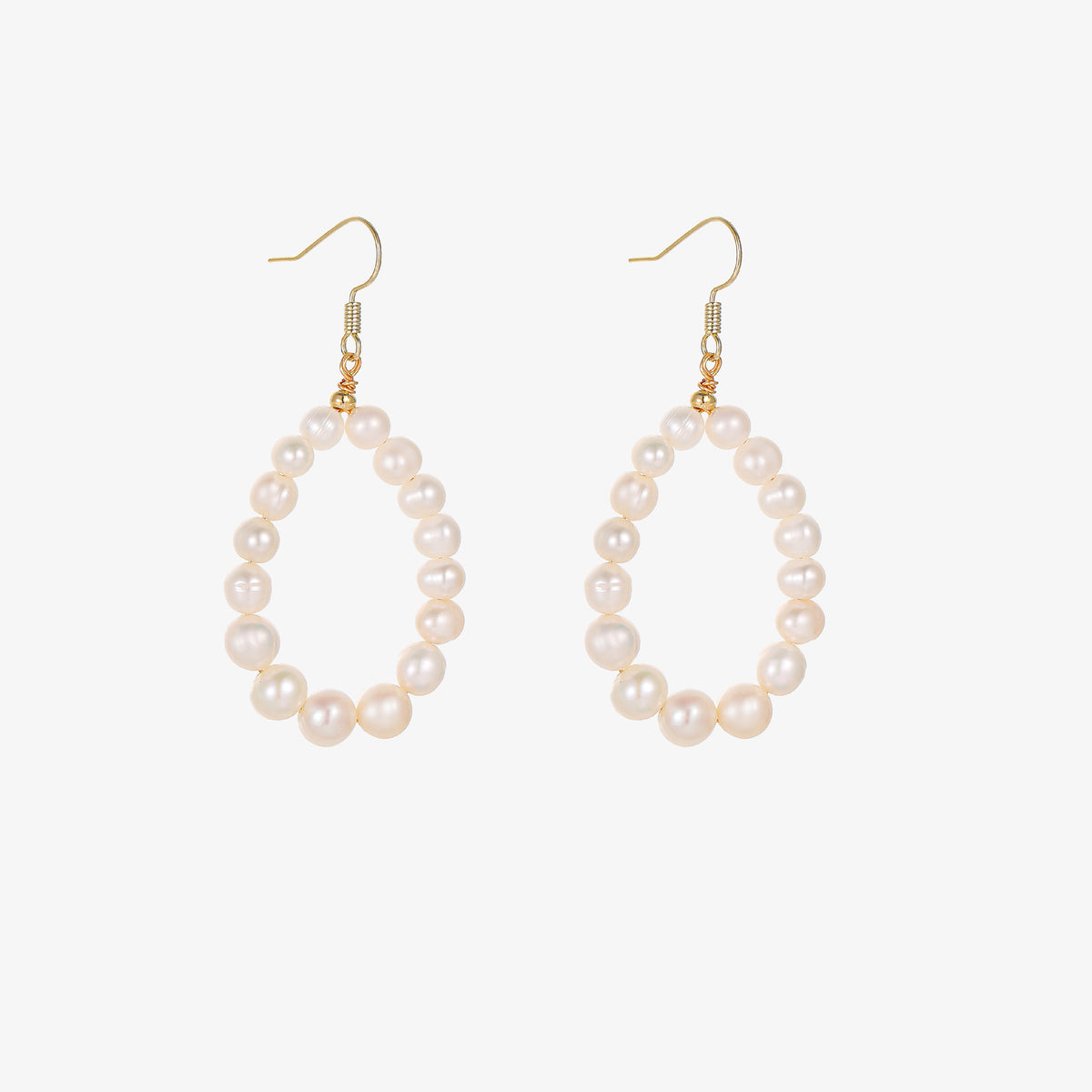 Félice - 18K Romantic Natural Pearls Loop Earrings Ear Danglers