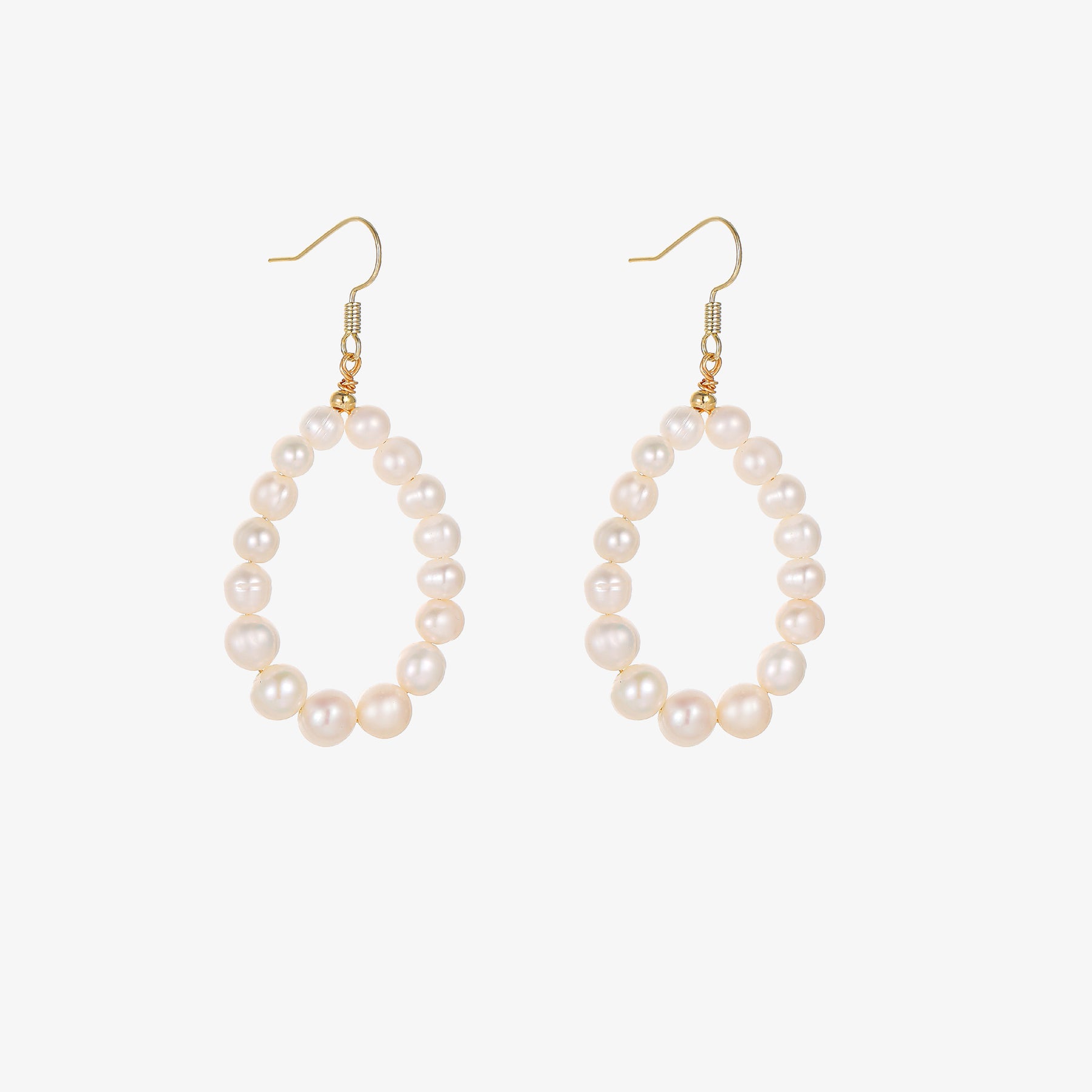 Félice - 18K Romantic Natural Pearls Loop Earrings Ear Danglers