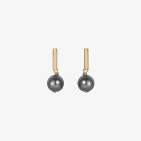 Melanie - Classy Flawless Black Pearl Drop Earrings