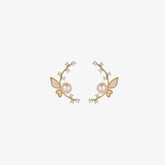 Blisse - 18K Dainty Natural Pearl & Mother-of-Pearl Symmetrical Stud Earrings