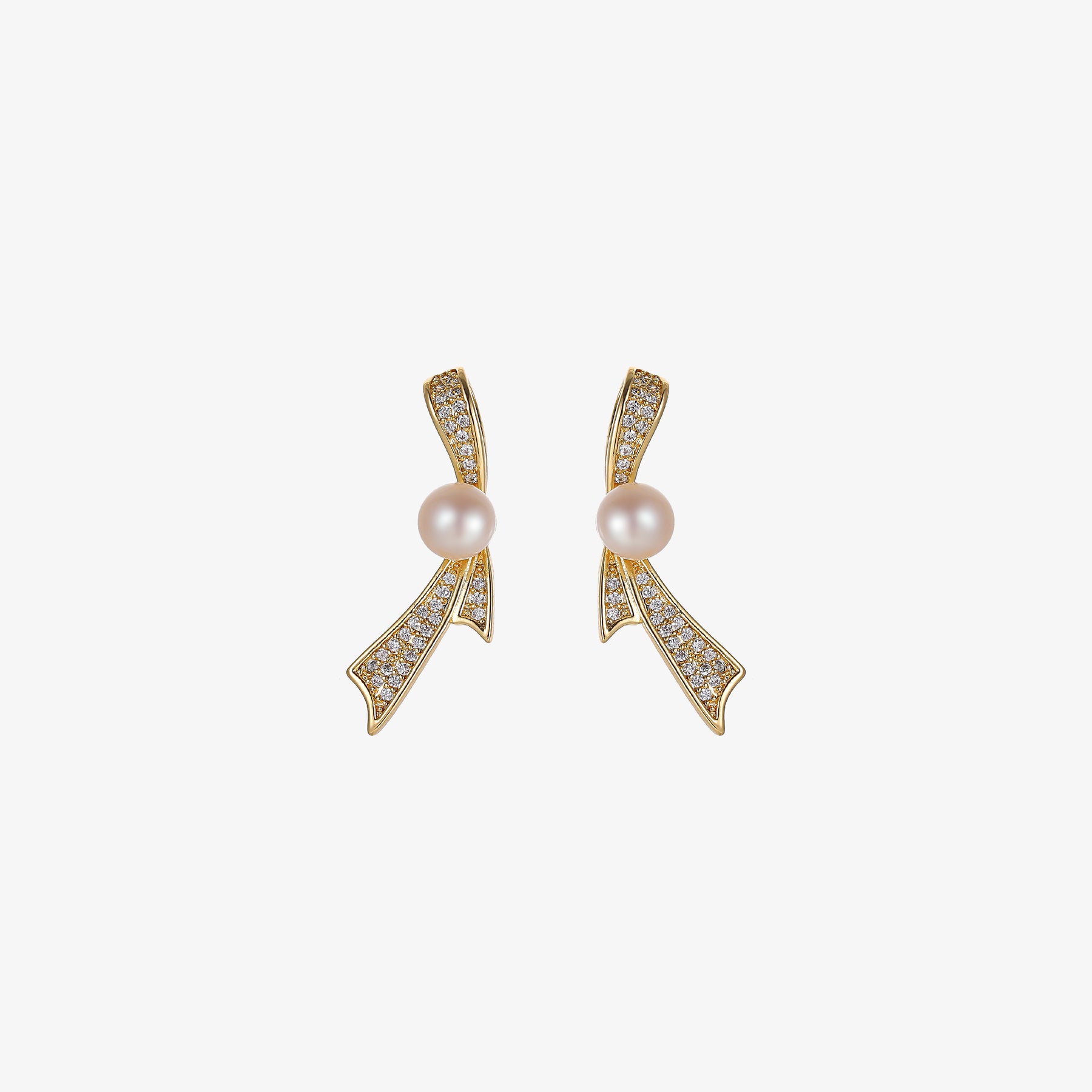 Juliet - 18K Elegant Natural Pearl Symmetrical Stud Earrings