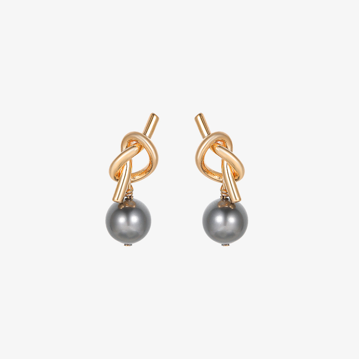 Layla - Pendientes de perlas negras impecables con clase de 18 quilates