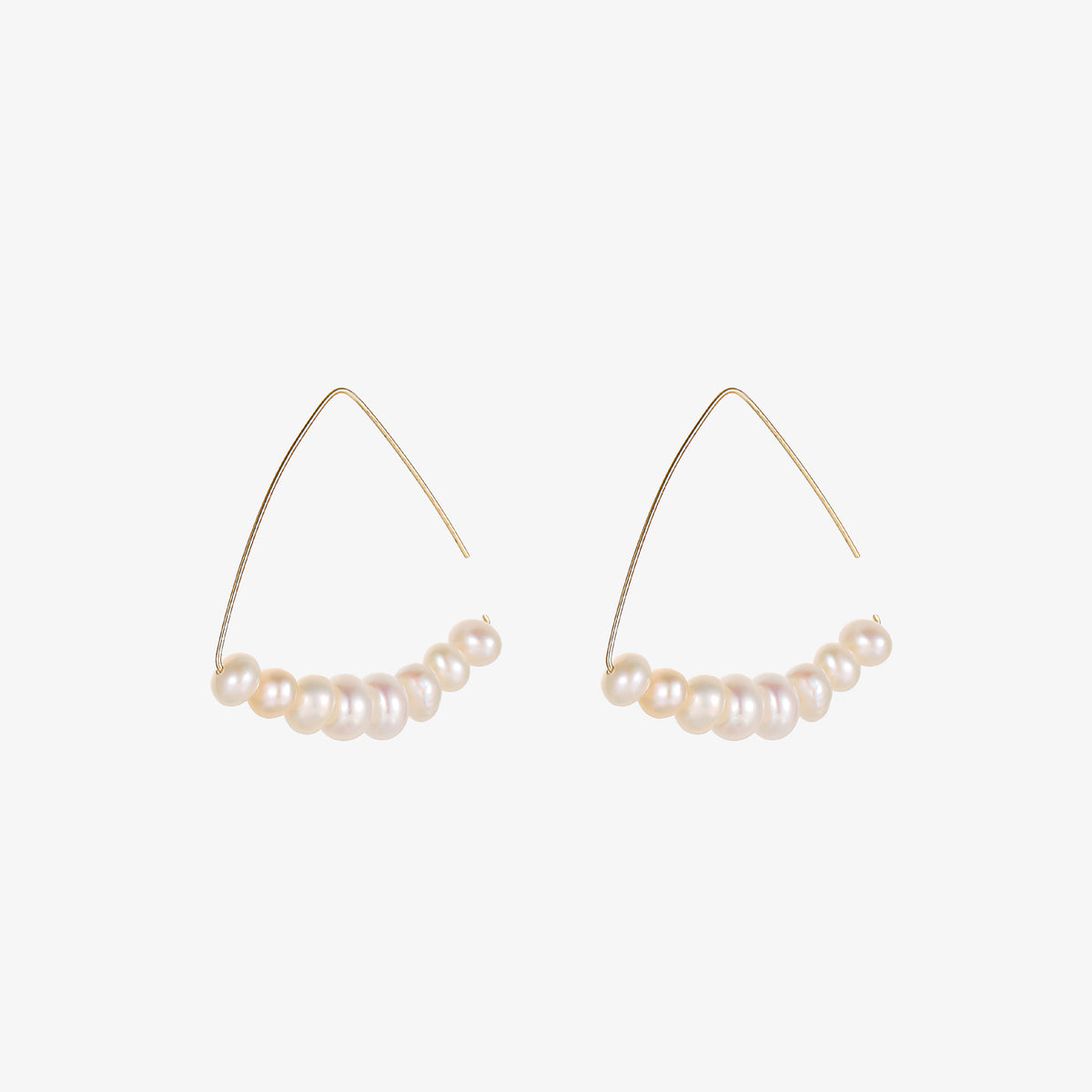 Eve - 14K Natural Pearl Triangle Hoop Earrings