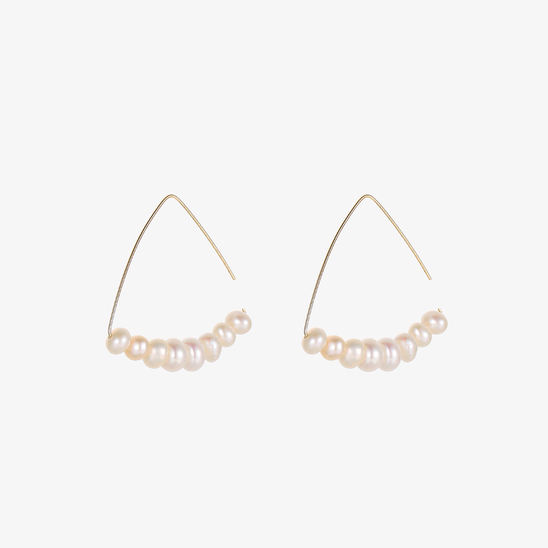 Eve - 14K Natural Pearl Triangle Hoop Earrings