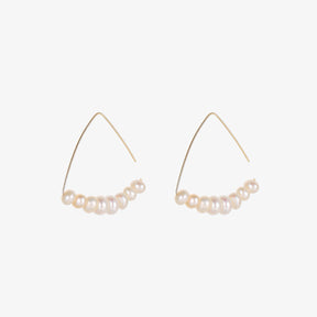 Eve - 14K Natural Pearl Triangle Hoop Earrings