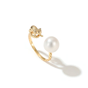 Bia - 18K Cute Cat Natural Pearl Ring