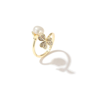 Honorine - 14K Floral Natural Pearl Ring