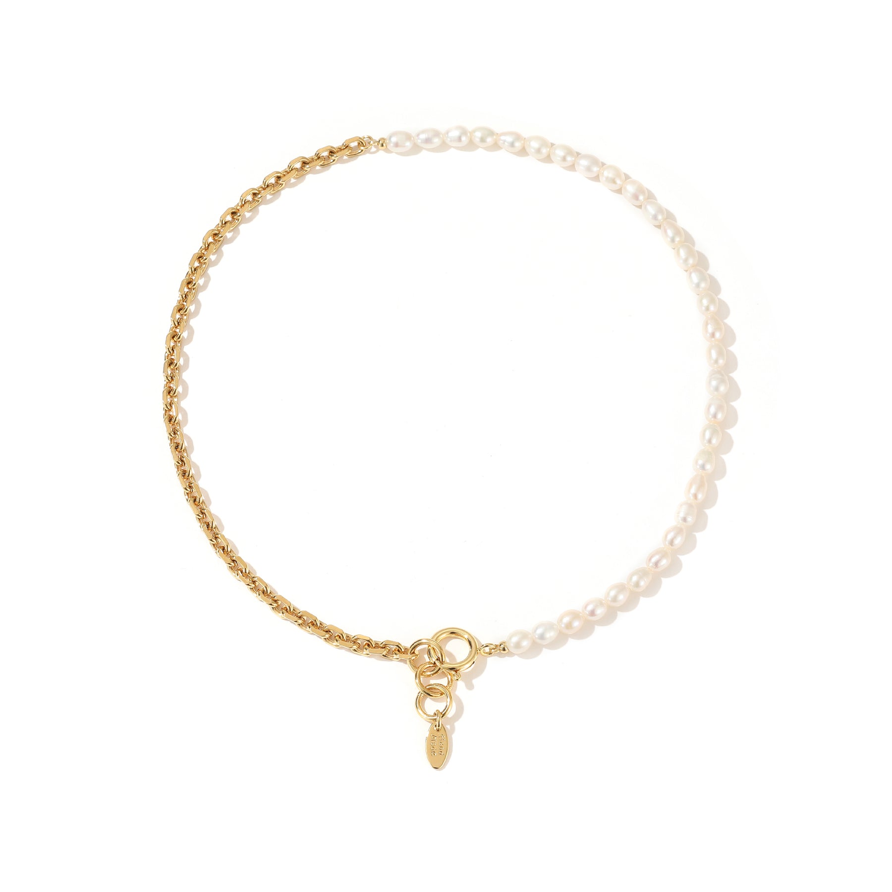 London - 18K Funky Chain Natural Pearls Necklace