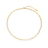 Carolina - 18K Dainty Natural Pearls Necklace with Delicate Chain