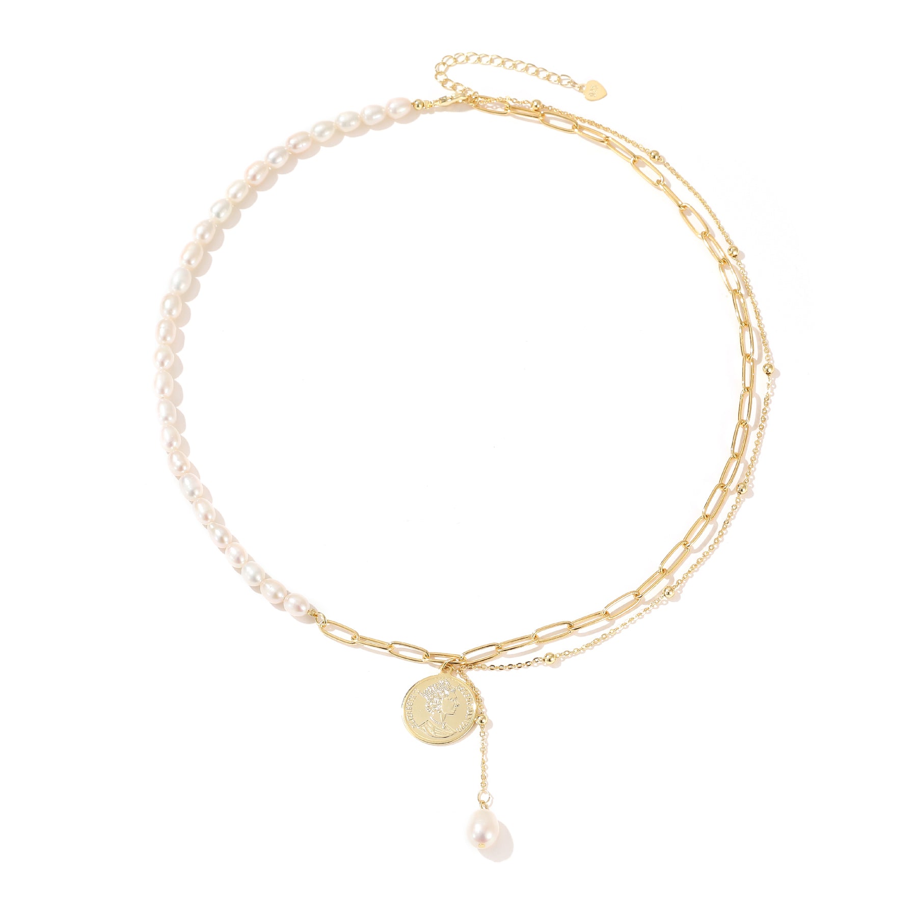 Rebecca - 18K Delicate Chains & Natural Pearls Necklace