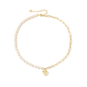 Cora - 18K Lovely Lock-of-Heart Natural Pearls Necklace