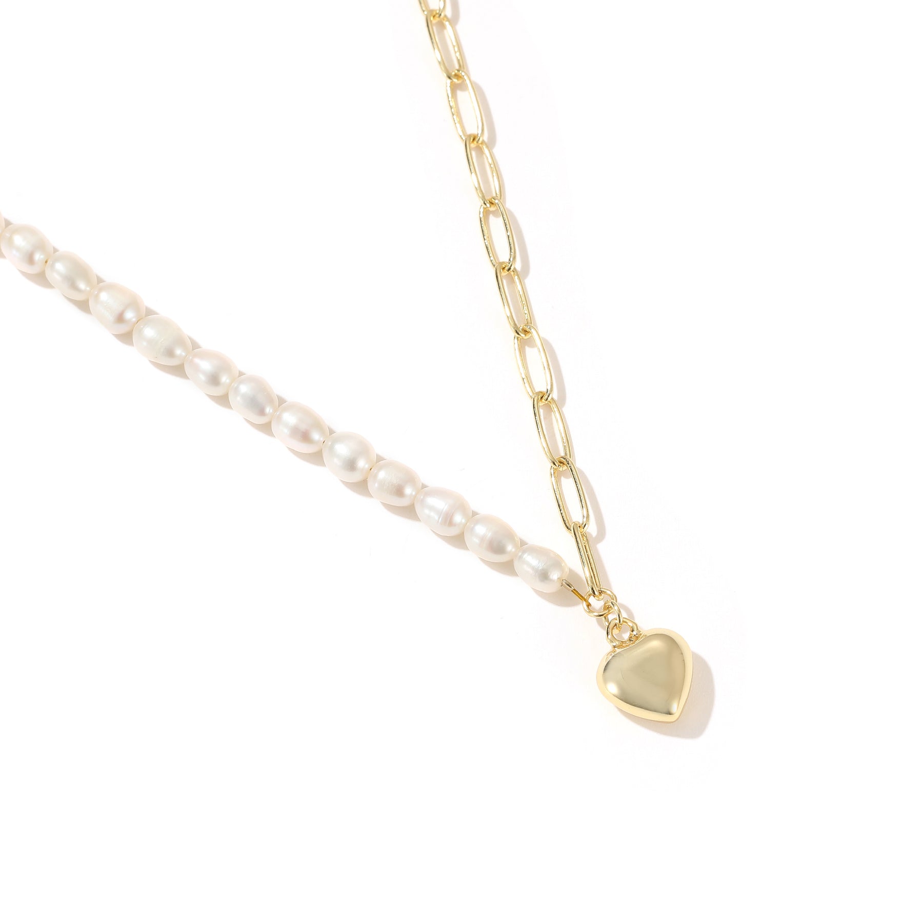 Cora - 18K Lovely Lock-of-Heart Natural Pearls Necklace