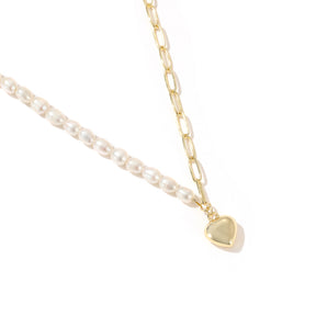 Cora - 18K Lovely Lock-of-Heart Natural Pearls Necklace