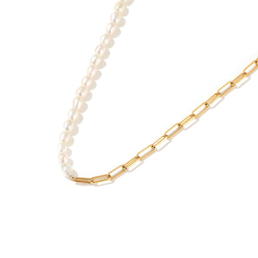 Addison - 18K Chic Chain Natural Pearls Necklace