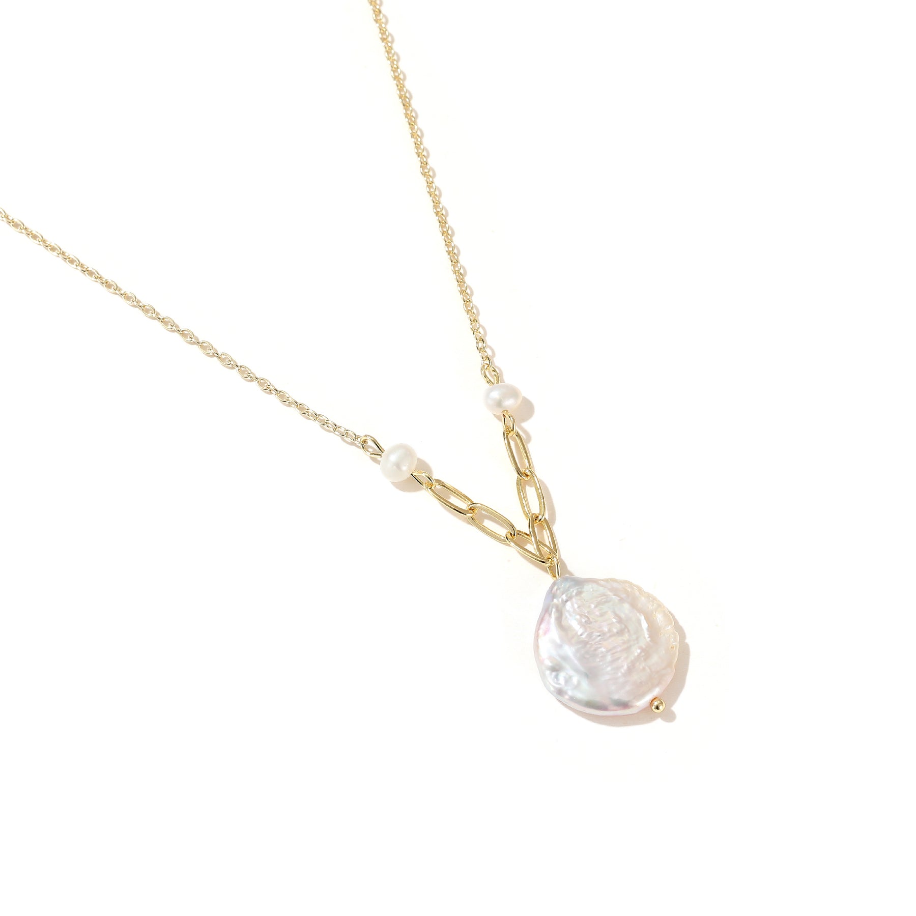 Camille - 14K Natural Baroque Pearl Pendant Necklace