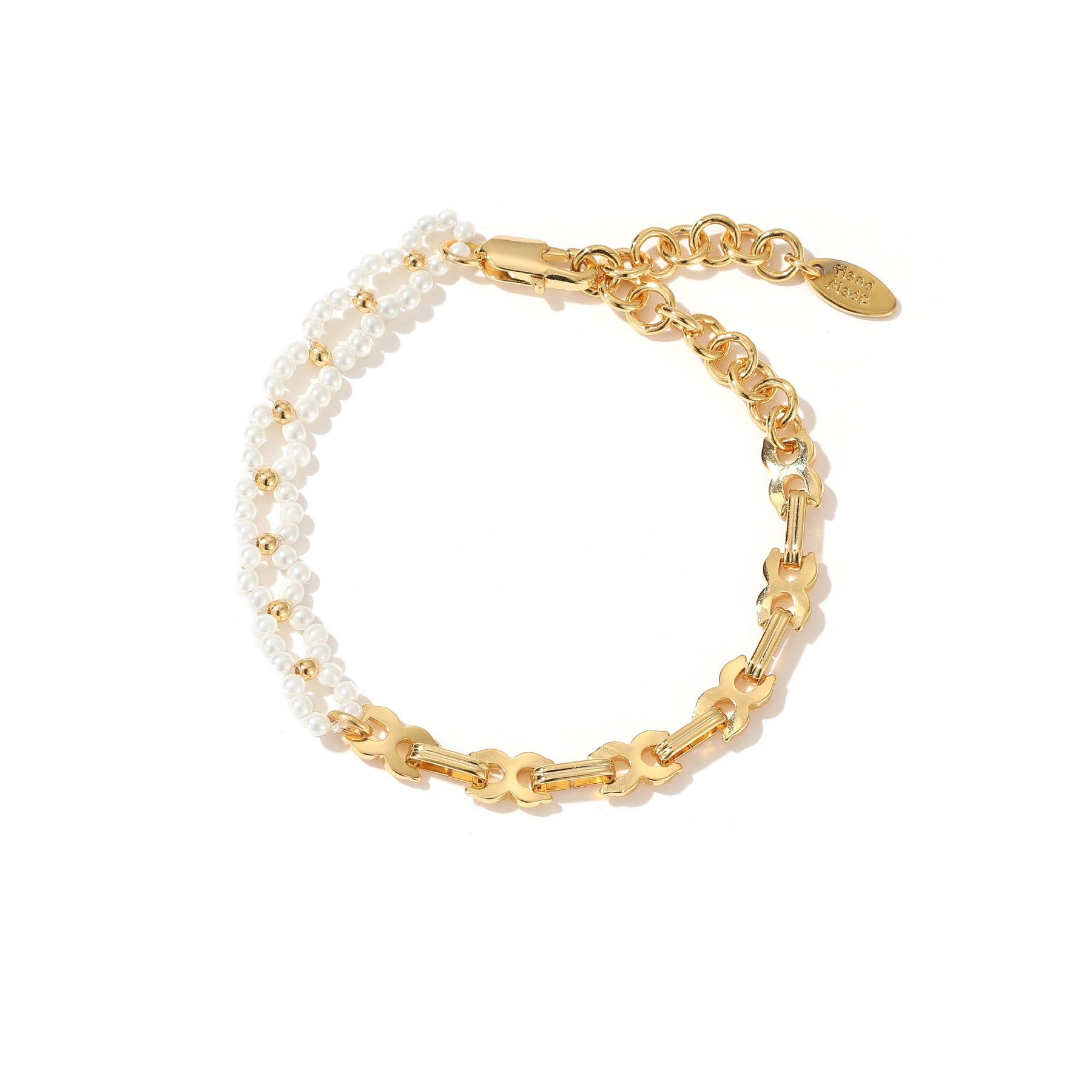 Vivian - 18K Exceptional Weaved Flawless Pearls Bracelet