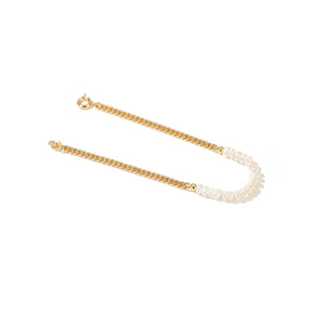 Aspen - 18K Daily Half Chain Half Natural Pearls Beaded Bracelet