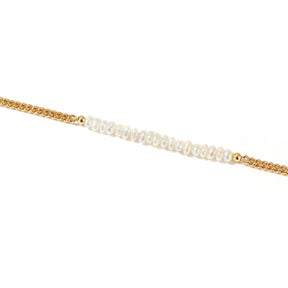 Aspen - 18K Daily Half Chain Half Natural Pearls Beaded Bracelet