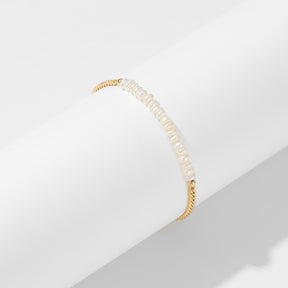 Aspen - 18K Daily Half Chain Half Natural Pearls Beaded Bracelet