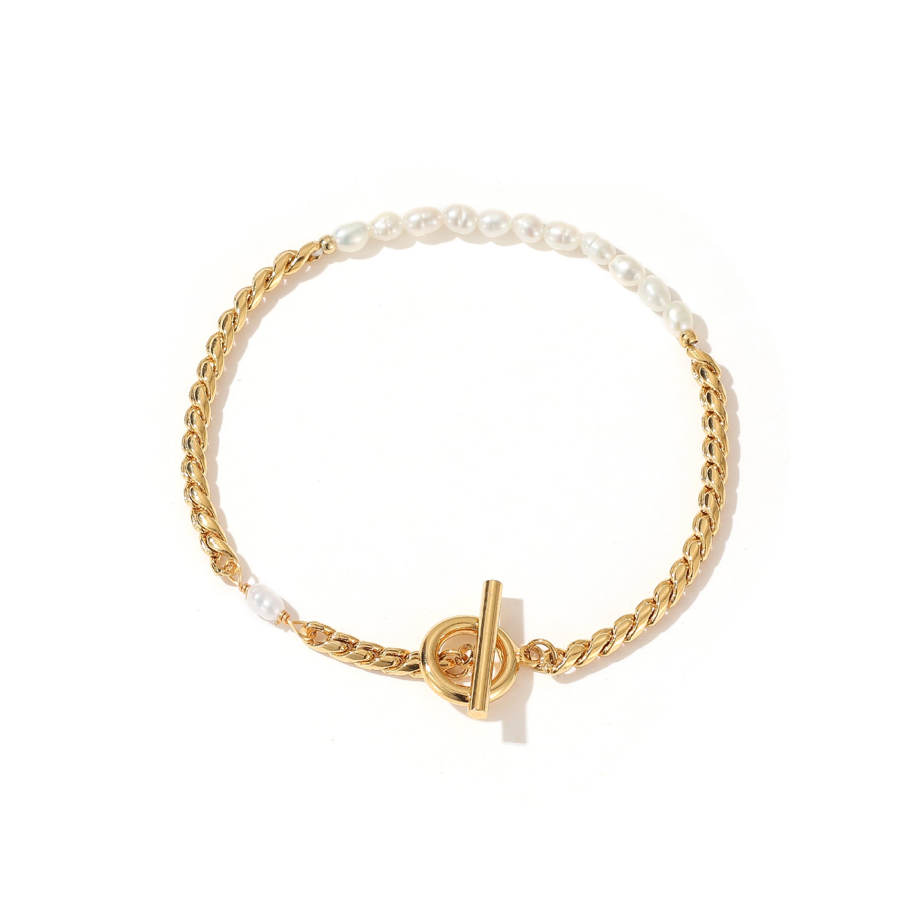 Emma - Pulsera con cuentas de perlas naturales con clase de 18 quilates