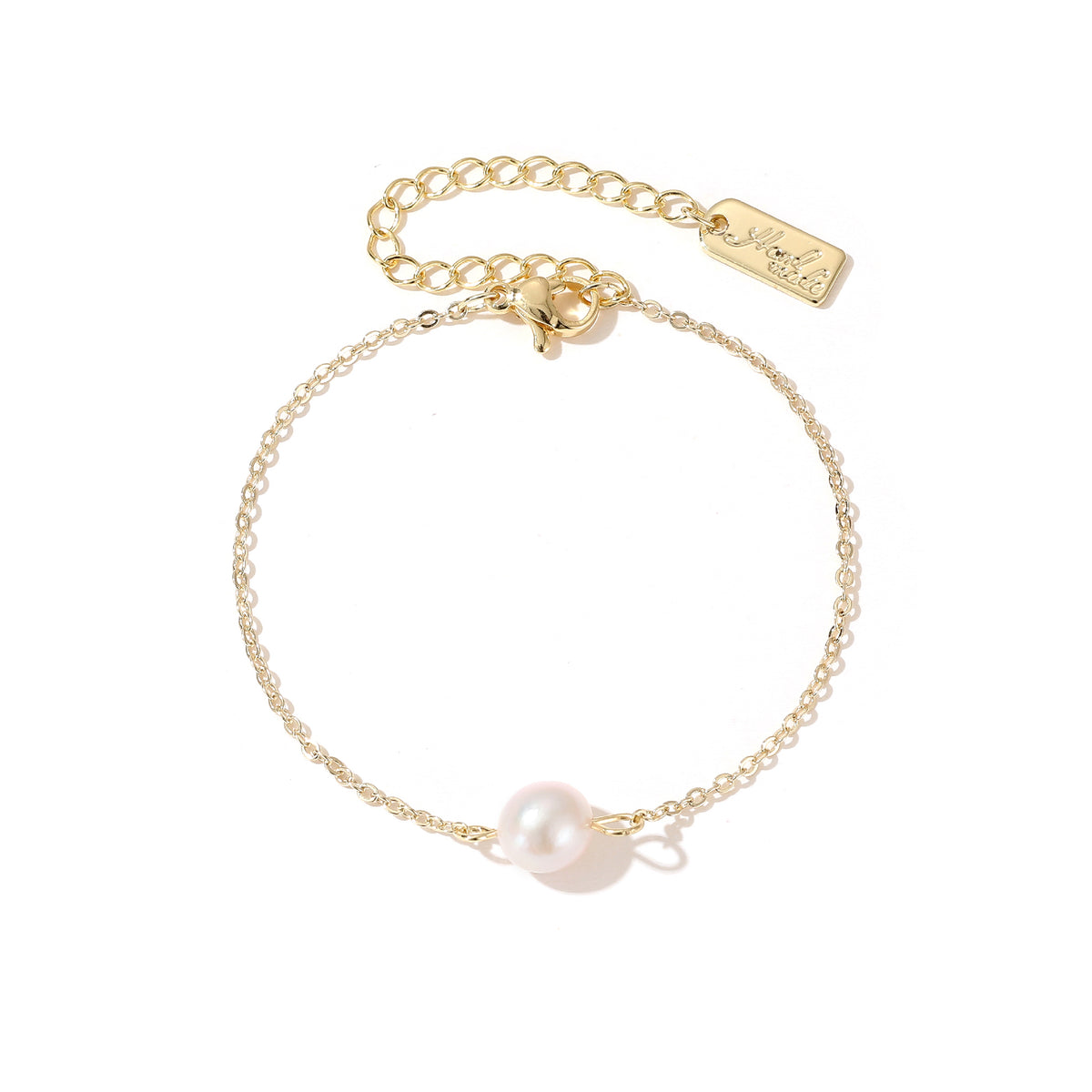 Ashley - 14K Classic Single Natural Pearl Drop Bracelet