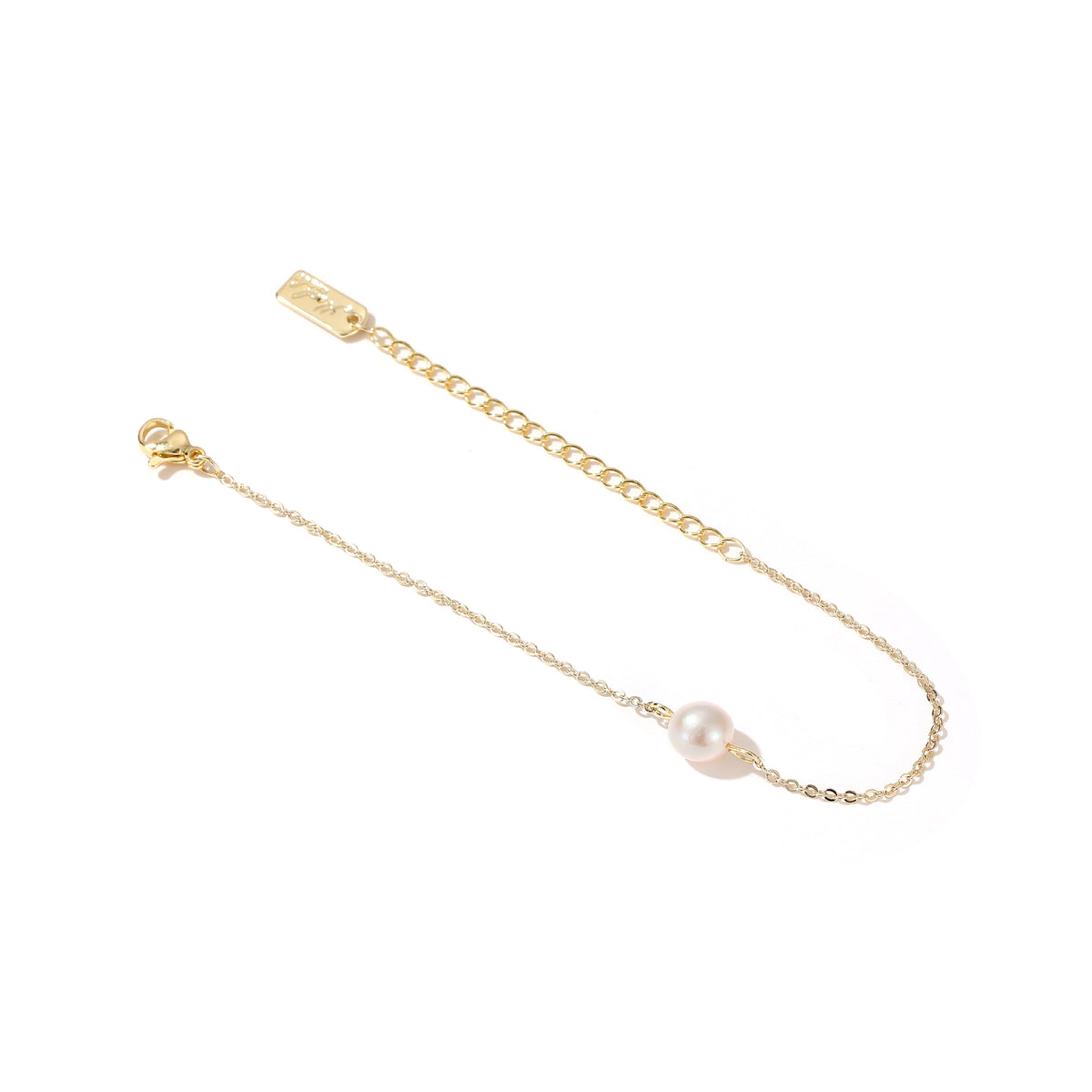 Ashley - 14K Classic Single Natural Pearl Drop Bracelet