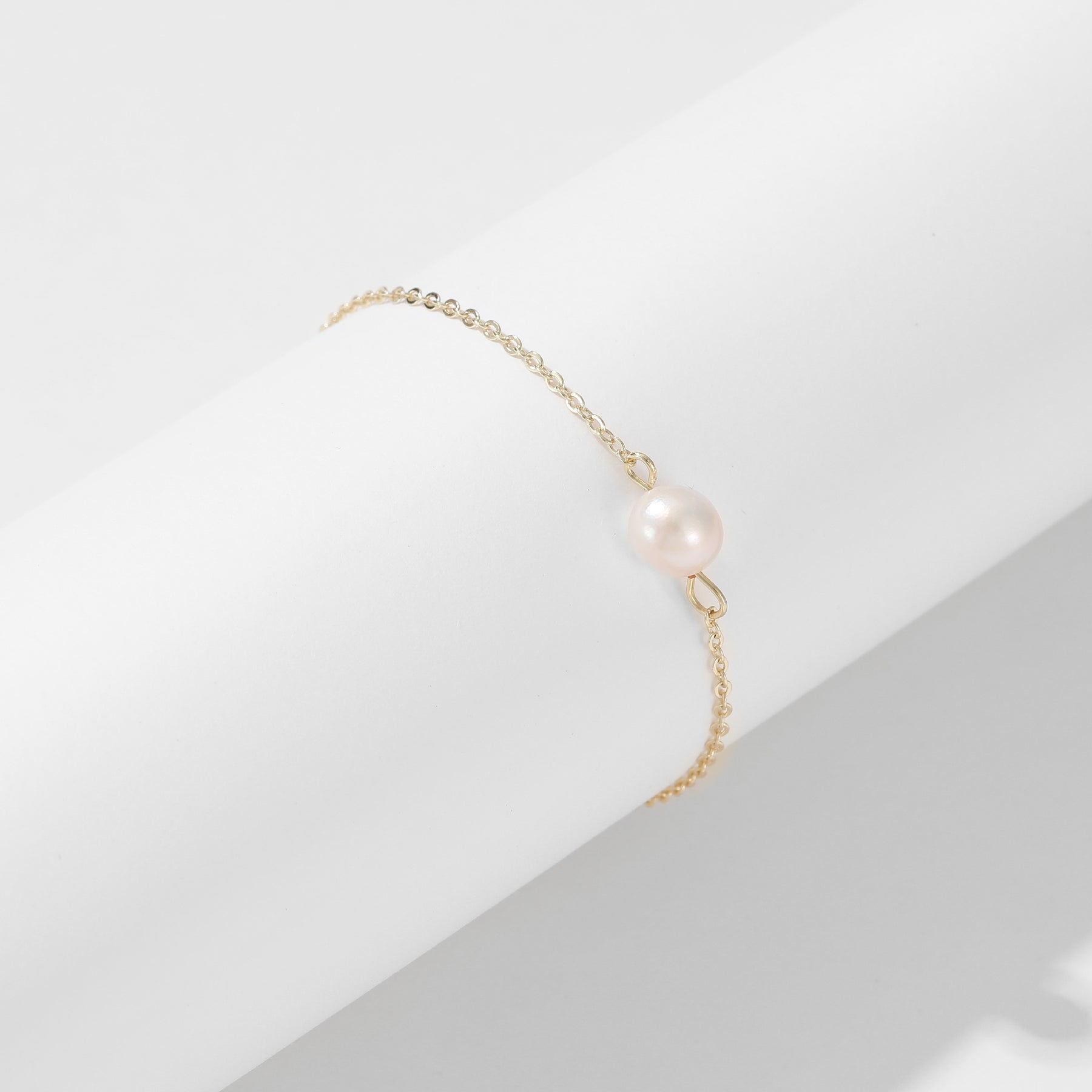 Ashley - 14K Classic Single Natural Pearl Drop Bracelet