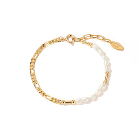 Carolina - 18K Dainty Natural Pearls Bracelet with Delicate Chain