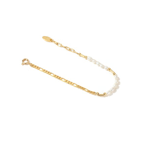 Carolina - 18K Dainty Natural Pearls Bracelet with Delicate Chain