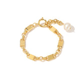 Evan - 18K Stunning Locking Chain Natural Pearl Bracelet