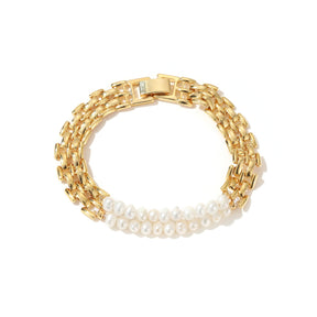 Taylor - 18K Unique Modern Natural Pearls Bracelet