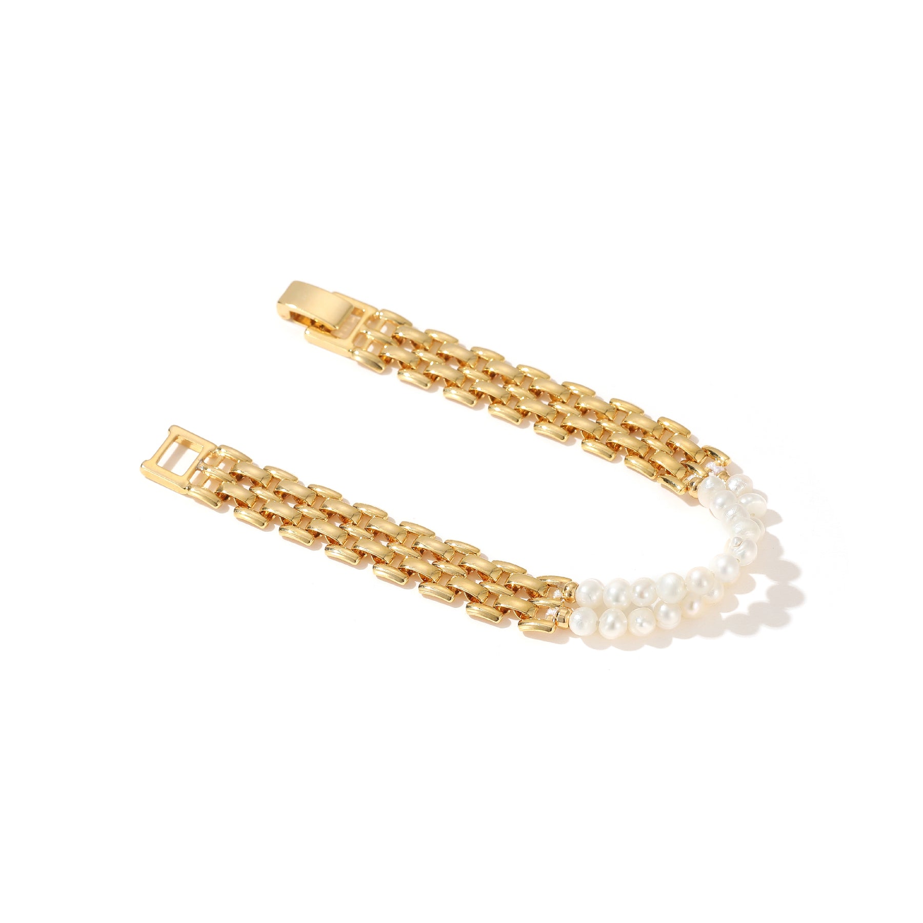 Taylor - 18K Unique Modern Natural Pearls Bracelet