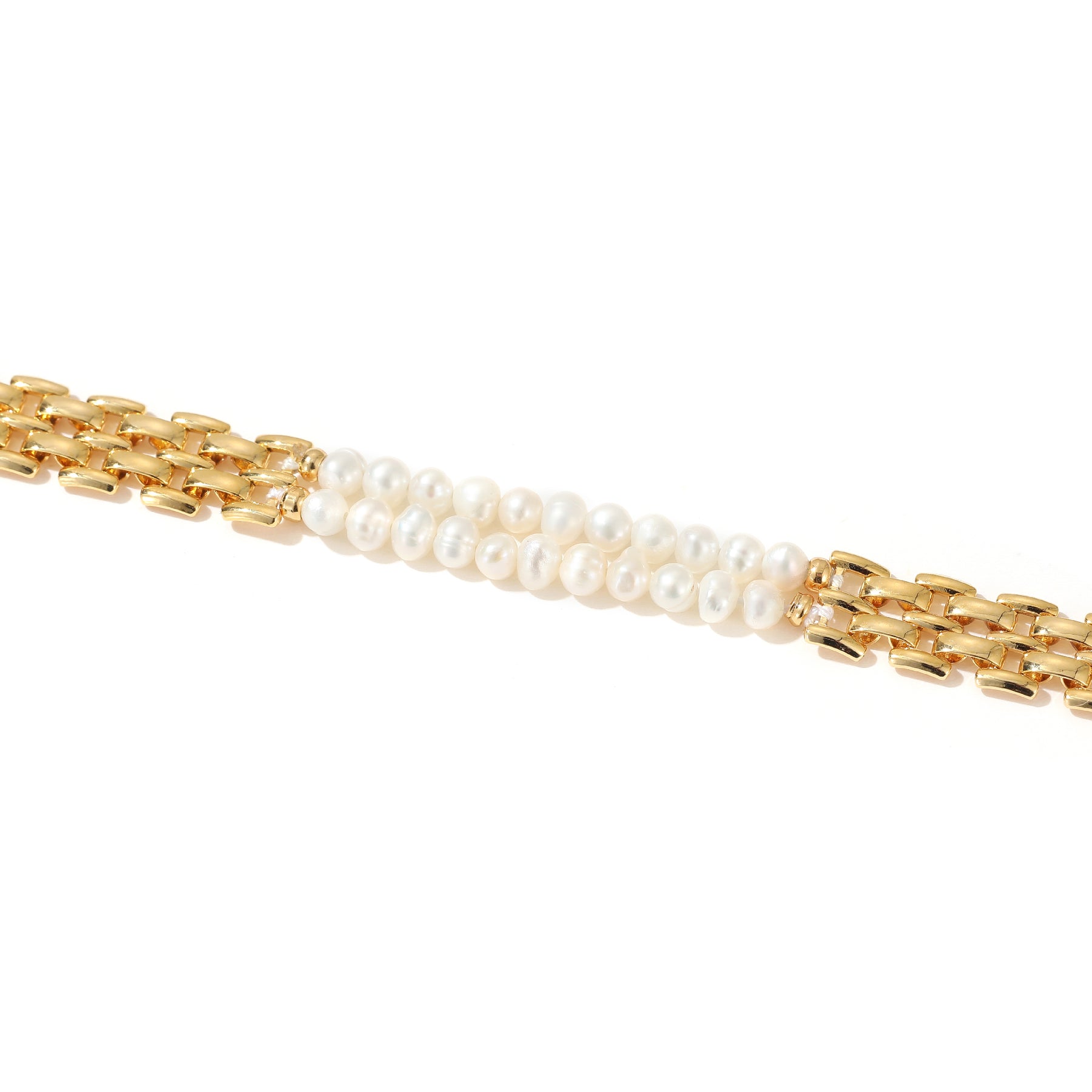 Taylor - 18K Unique Modern Natural Pearls Bracelet