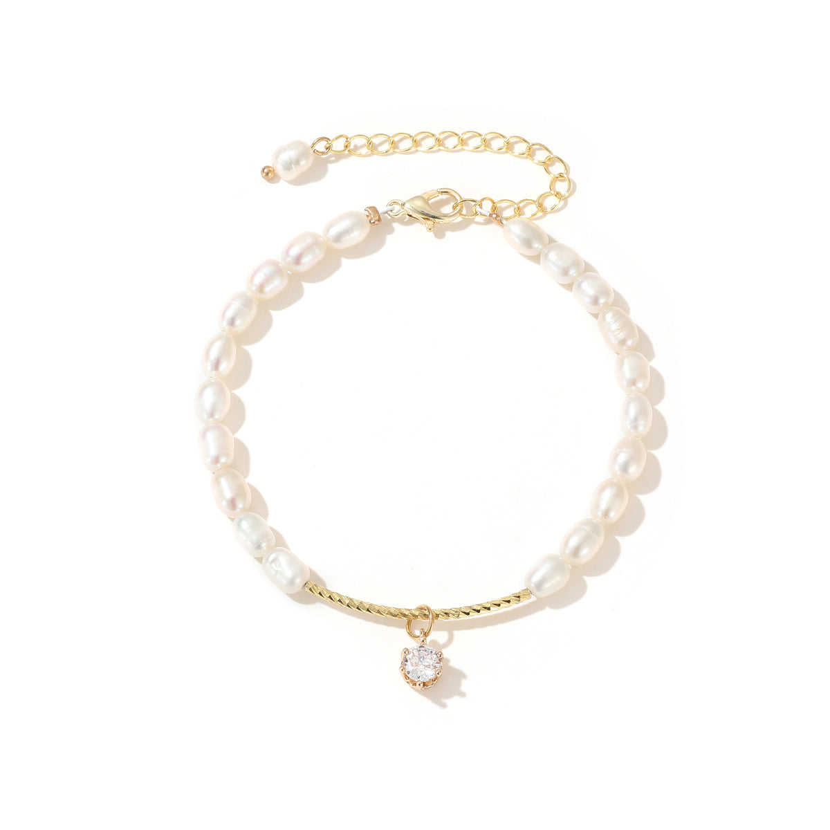 Stella - Pulsera de perlas naturales con piedras preciosas de estrella de 18 quilates