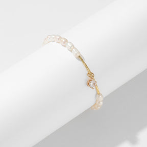 Stella - Pulsera de perlas naturales con piedras preciosas de estrella de 18 quilates