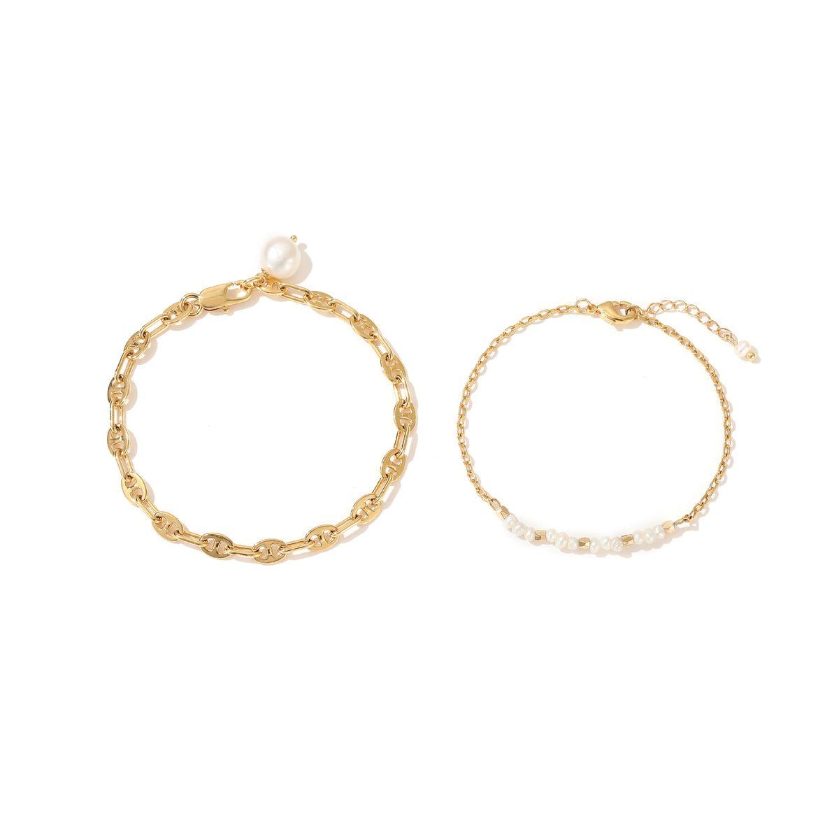 Elsie - 18K Exquisite Natural Pearls Bracelet Set