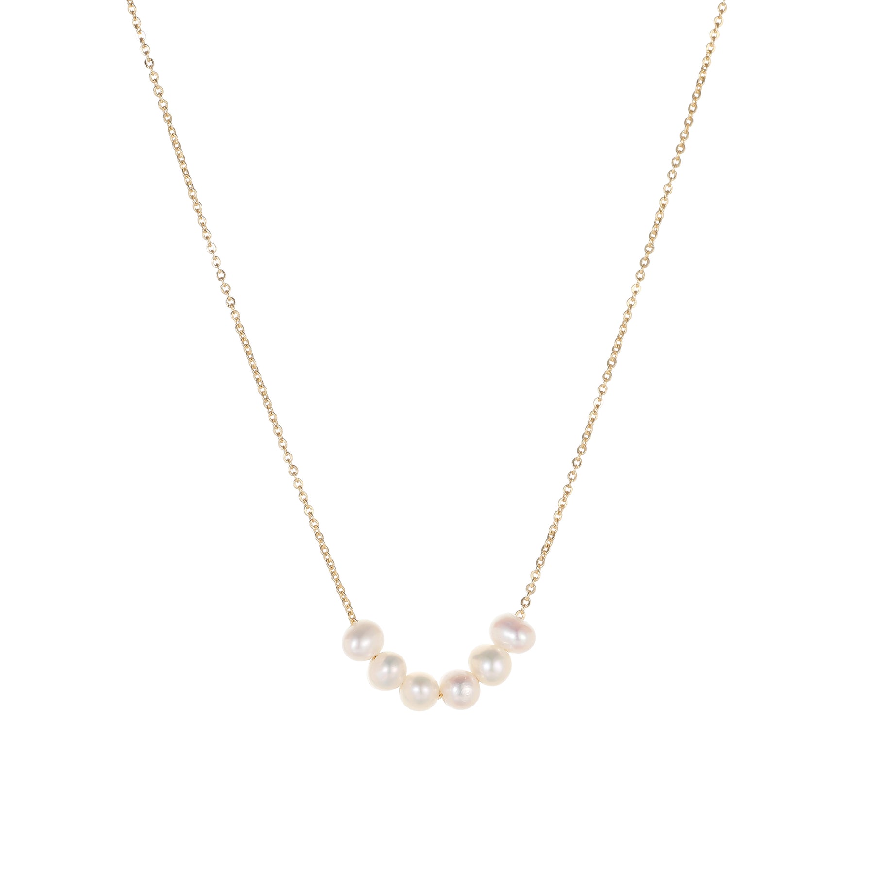 Freya - 18K Dainty Natural Pearls Pendant Necklace