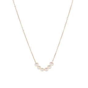 Freya - 18K Dainty Natural Pearls Pendant Necklace