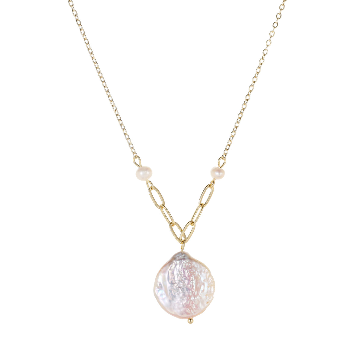 Camille - 14K Natural Baroque Pearl Pendant Necklace