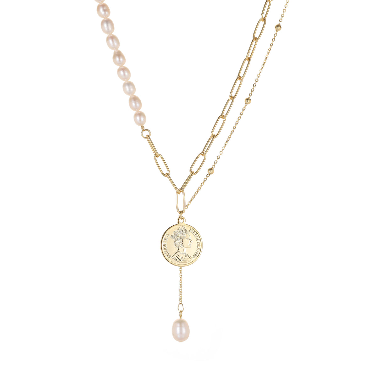 Rebecca - 18K Delicate Chains & Natural Pearls Necklace