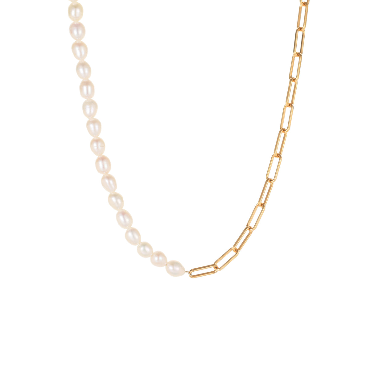 Addison - 18K Chic Chain Natural Pearls Necklace