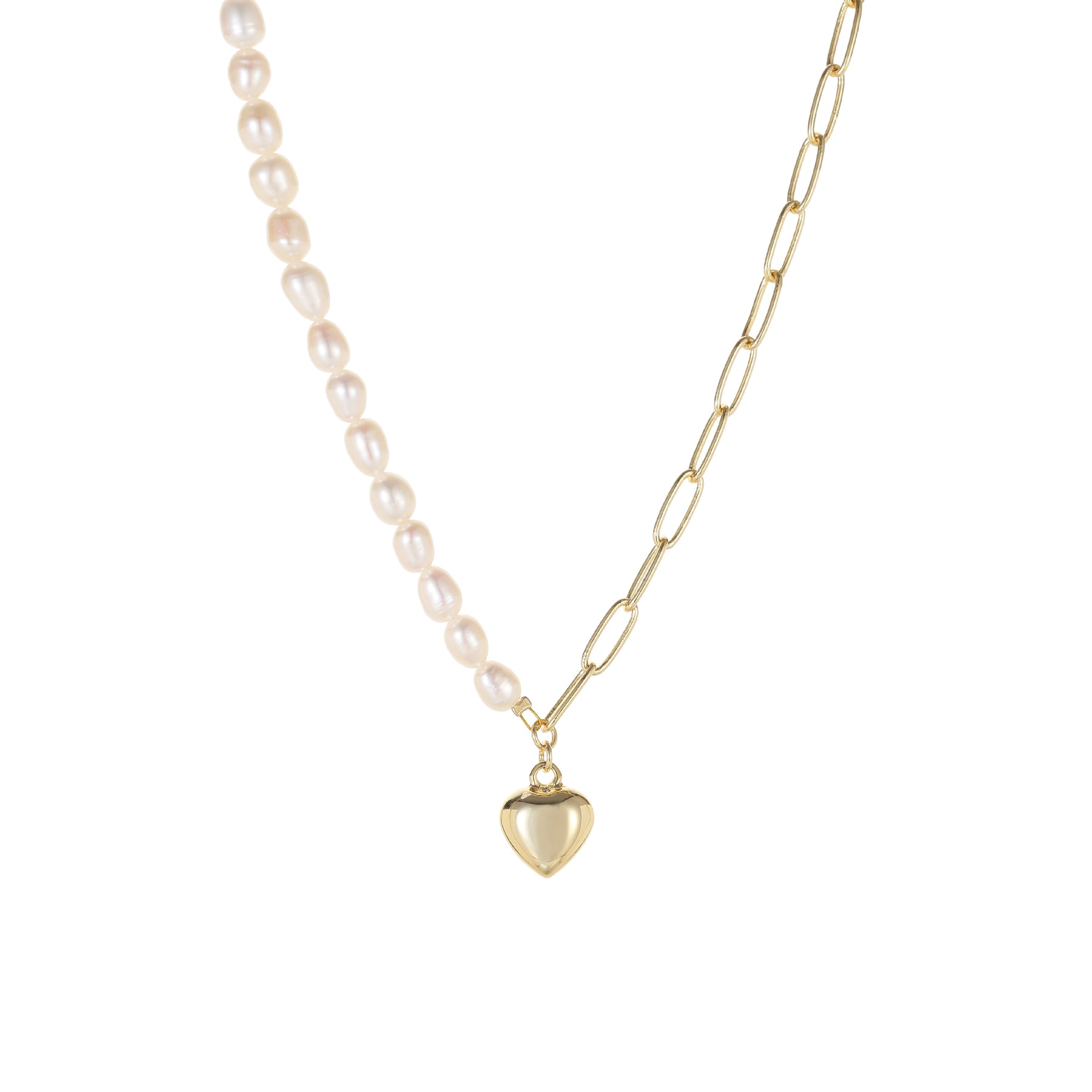 Cora - 18K Lovely Lock-of-Heart Natural Pearls Necklace