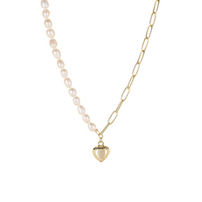 Cora - 18K Lovely Lock-of-Heart Natural Pearls Necklace