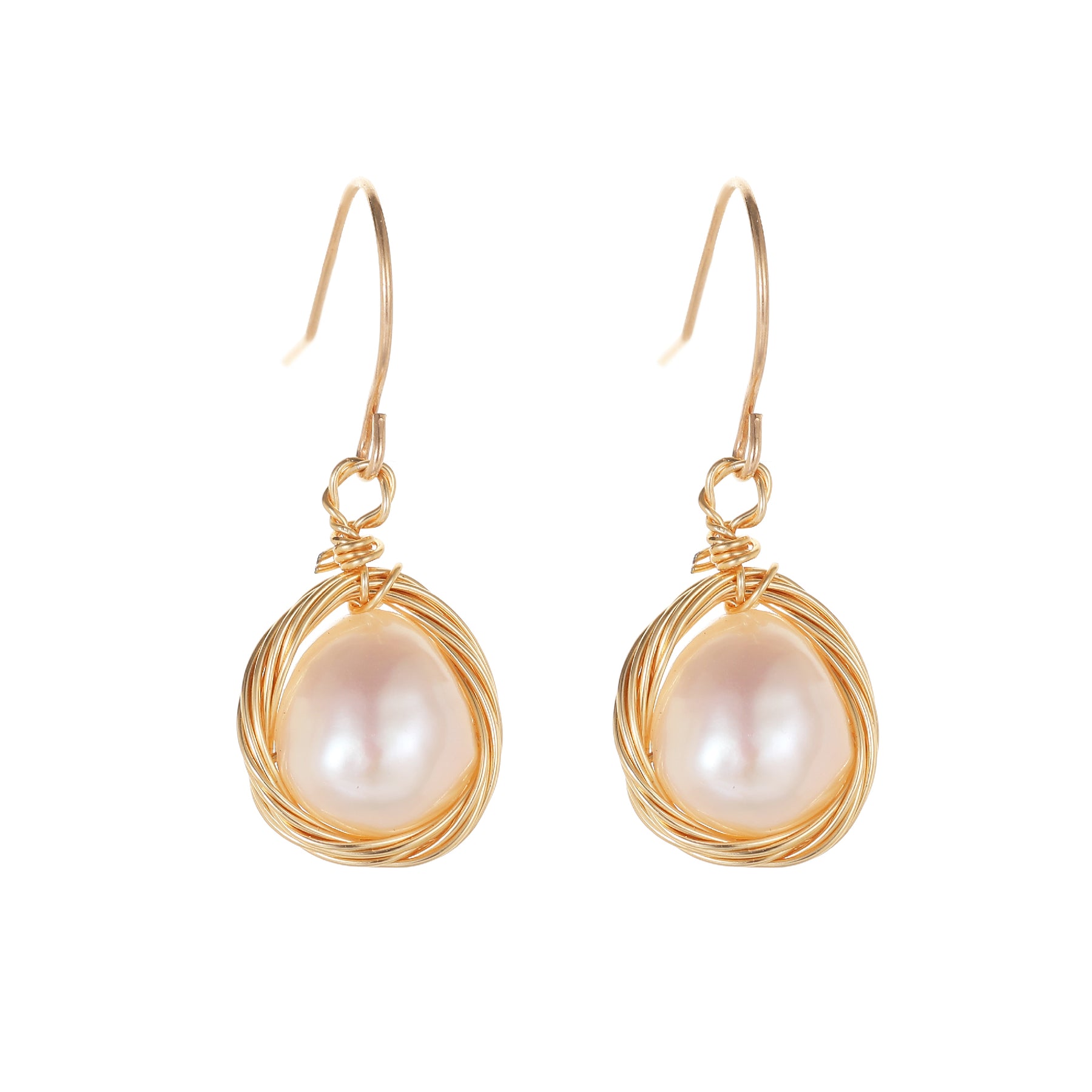 Brigitte - 18K Lavish Natural Baroque Pearl Drop Earrings