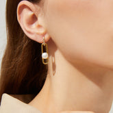 Aubrey - 18K Modern Natural Pearl Drop Earrings