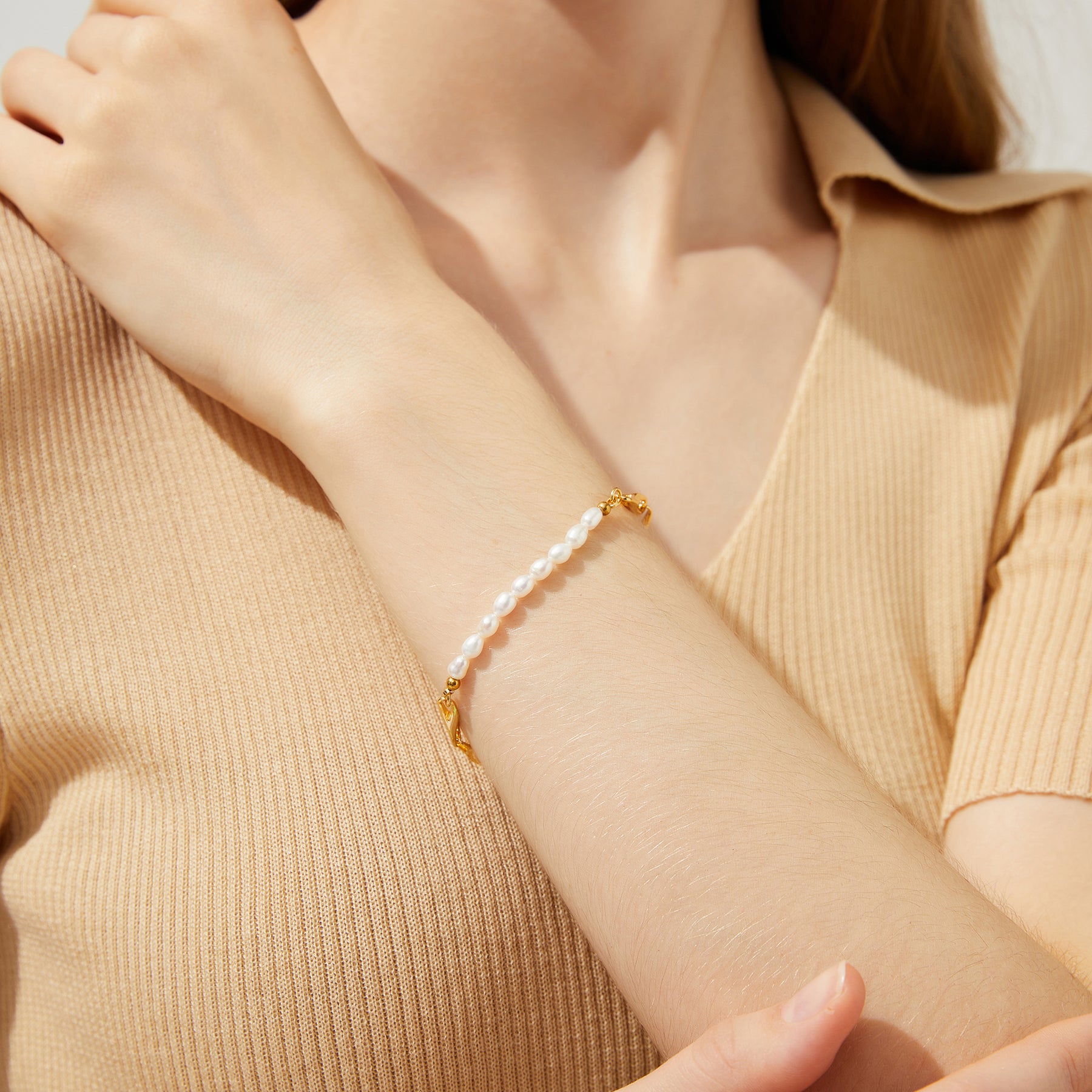 Sophia - 18K Elegant Natural Pearls Bracelet