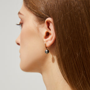 Melanie - Classy Flawless Black Pearl Drop Earrings