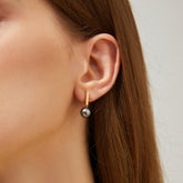 Melanie - Classy Flawless Black Pearl Drop Earrings