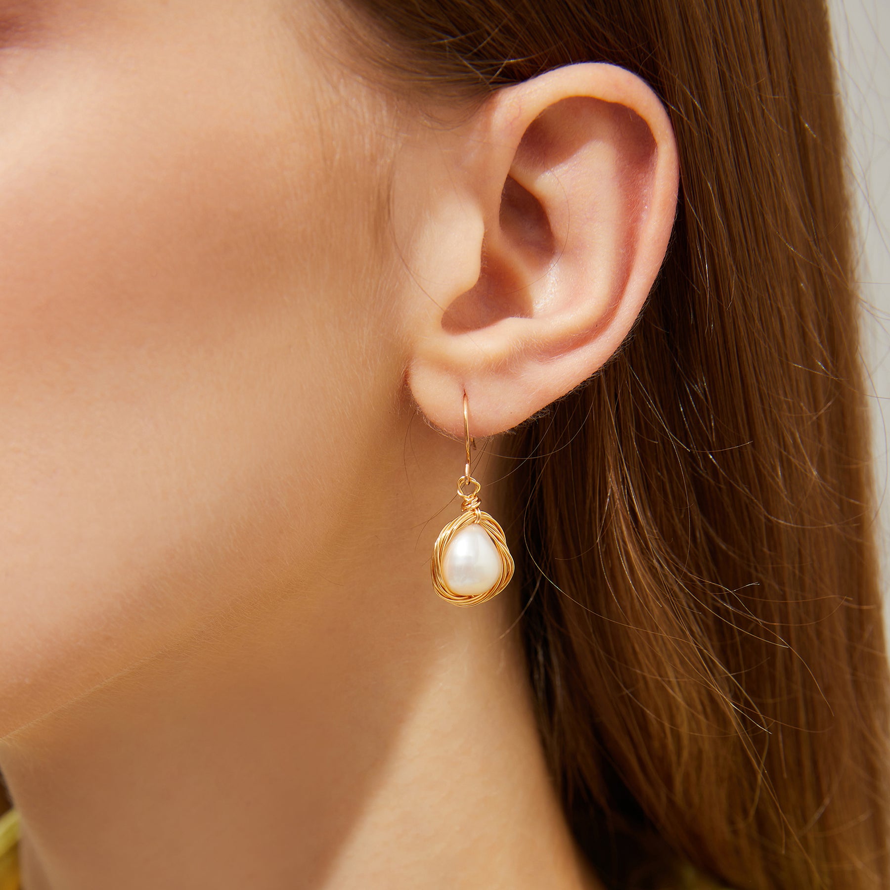 Brigitte - 18K Lavish Natural Baroque Pearl Drop Earrings