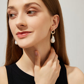 Margaux - 18K Lavish Baroque Pearl Drop Earrings